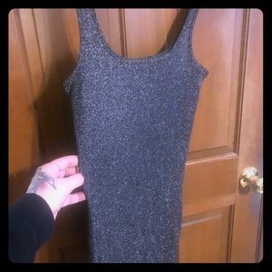 Slinky glitter midi tank dress
